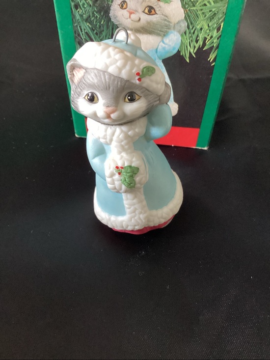 Hallmark Other - Hallmark Keepsake Ornament 1990 Christmas Kitty Blue Vintage With Box